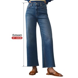 KUNMI Jeans for Women Wide Leg Baggy High Waist Boyfriends Straight Leg Stretchy Denim Pants Trendy Fall 2025