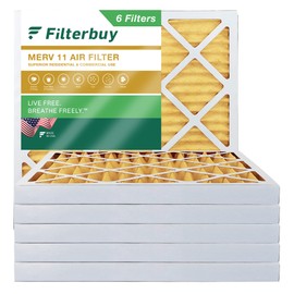 Filterbuy 24x24x2 Air Filter MERV 11 Allergen Defense (6-Pack), Pleated HVAC AC Furnace Air Filters Replacement (Actual Size: 23.38 x 23.38 x 1.75 Inches)