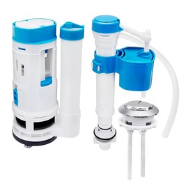 Nicear Dual Flush Valve Kit - Adjustable Toilet Tank Button Assembly Stainless Steel Universal Leak-Proof Toilet Tank Accessories Compatible with 20-25cm Height (Button Diameter 7cm)