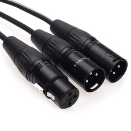 NANYI XLR Splitter Microphone Cable XLR to XLR Patch Cables 3-Pin Dual XLR Male to XLR Female Y Cable Adaptor mic Cable DMX Cable Patch Cords with Oxygen -10FT