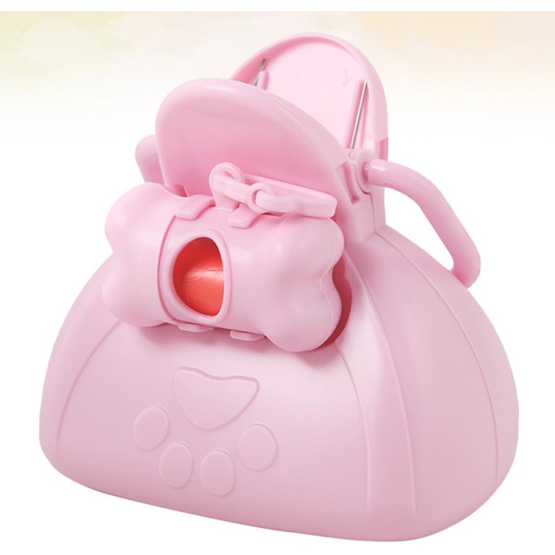 Porta Bolsas de Basura Portátil Rosa de Plástico para Perros