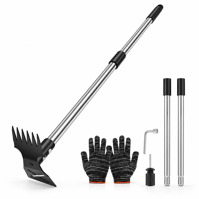 2-in-1 Garden Thatch Rake for Weeding & Soil Care –