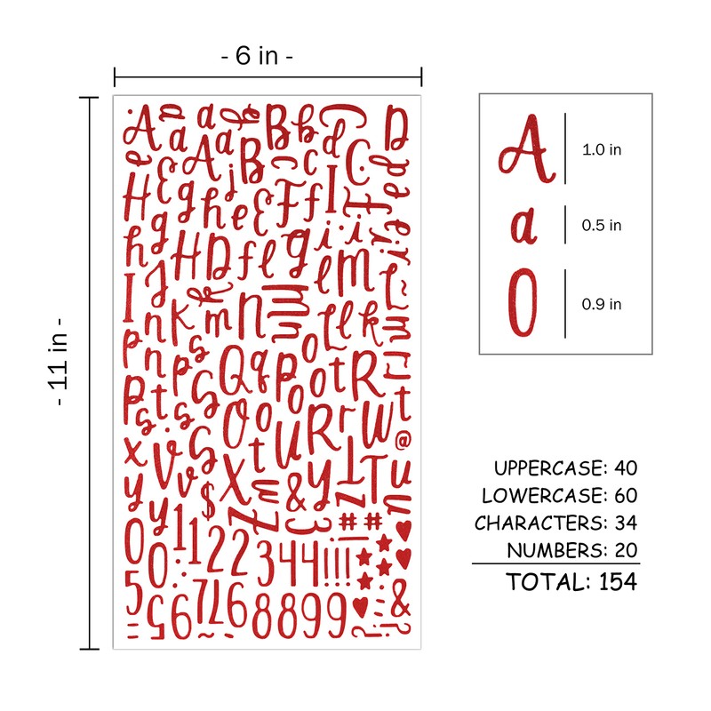 QQ&U - Pegatinas de letras del alfabeto cursivo con purpurina,