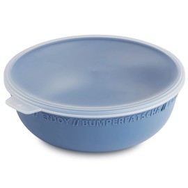 Rotho Tresa Bowl 0.35 L with Lid, Food-Grade Plastic (PP), BPA-Free, Blue/Transparent, 0.35 L, 13.2 cm
