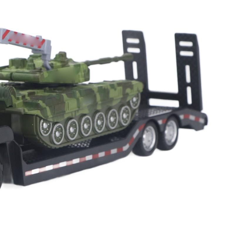 Flatbed Trailer Toy Simulation Detachable Collectible Military Trailer Tank Model