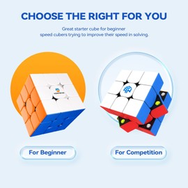 Monster Go Magnetic 3x3 Speed Cube, Magic Cube Learning Series Puzzle Toy for Kids Beginners(Premium Packag)