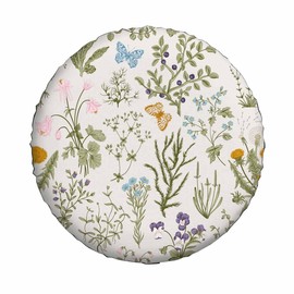 Vanilla Wildflowers Spare Tire Cover 17 inch Wheel Colorful Plants Protectors Weatherproof Universal for Trailer Tire Cover Rv SUV Truck Camper Travel Trailer