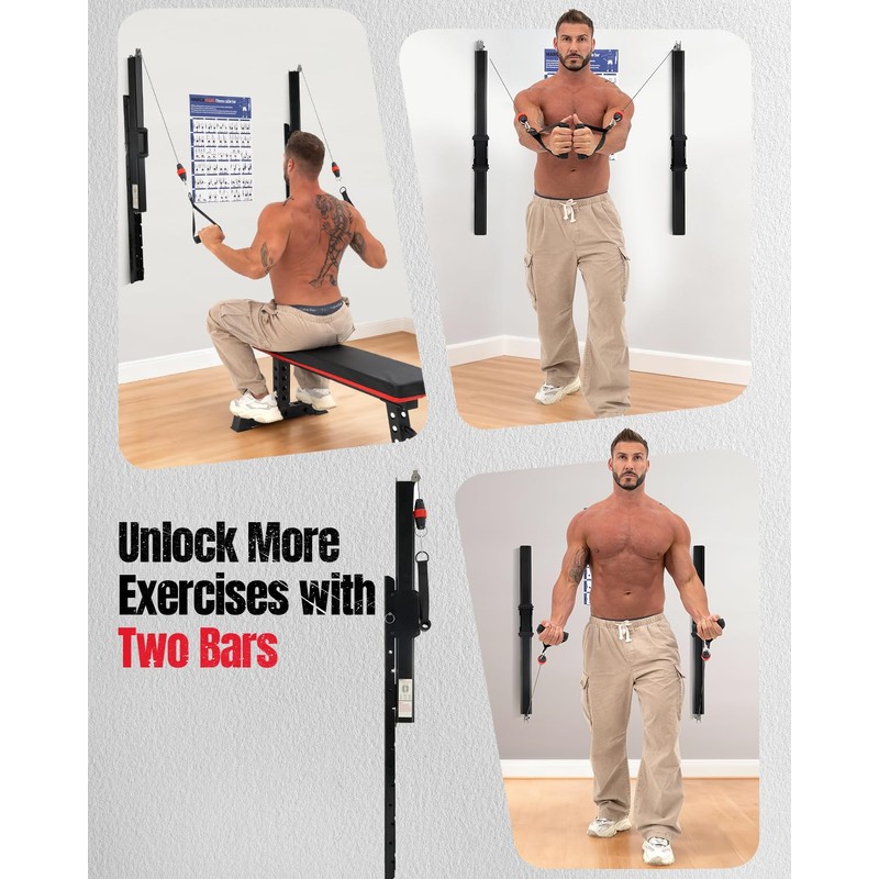 Cable Machine Home Gym, Wall-Mount Exercise & Workout Equipment (Gen