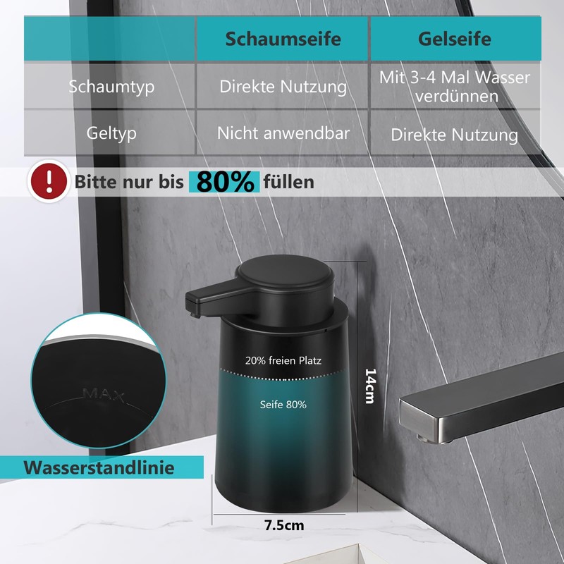 Phneems Soap Dispenser Automatic Foam Soap Dispenser Electric Soap Dispenser