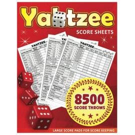 Yatzee Score Pads: Large Print Score Sheets with Size 8.5 x 11 inches for Scorekeeping