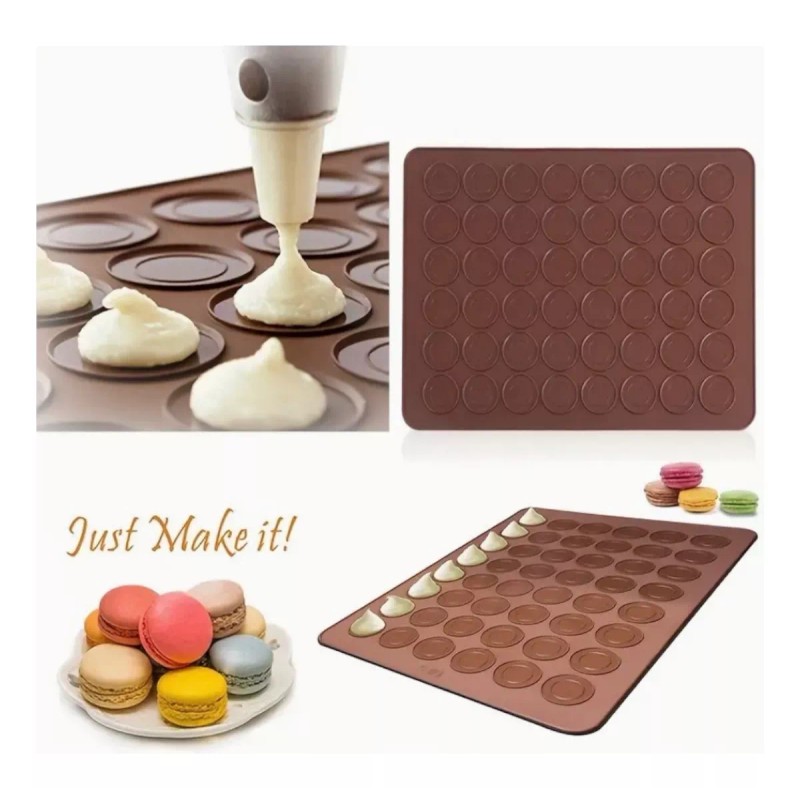 A4F-SOLUTIONS Tapete De Silicon Para Hornear Macarrones 48 Cavidades