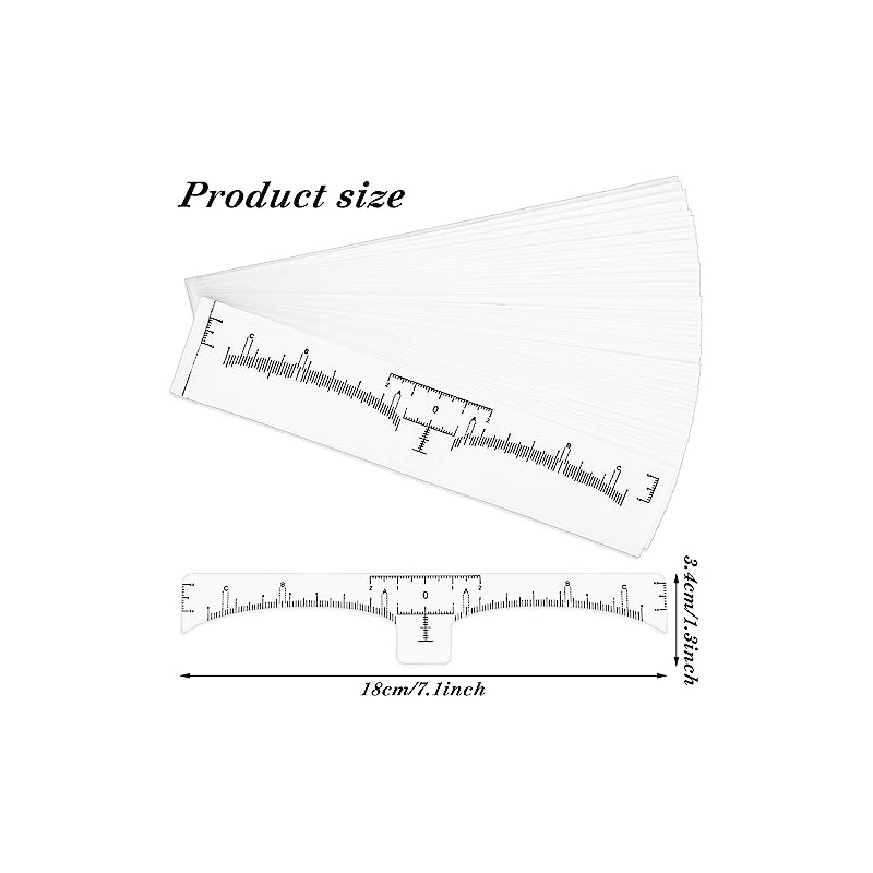 50Pcs Eyebrow Ruler Stencils - Abeillo Disposable Brow Ruler Sticker,