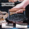 7 Inch Bacon Press, Heavy Duty Cast Iron Grill Press,