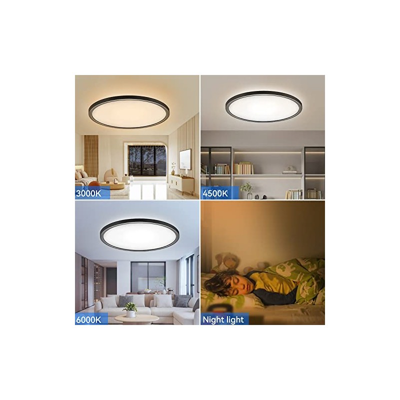 Peasur Dimmable Flush Mount LED Ceiling Light Fixtures, 11.6 Inch