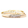 by you Inspirational Positive Quote Message Engraved Thin Cuff Bangle