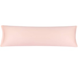 PiccoCasa Body Pillow Cover Pillowcase, 300 Thread Count, 100% Long Staple Combed Cotton, Body Pillow Case with Zipper Closure Pink Body(51x183cm)