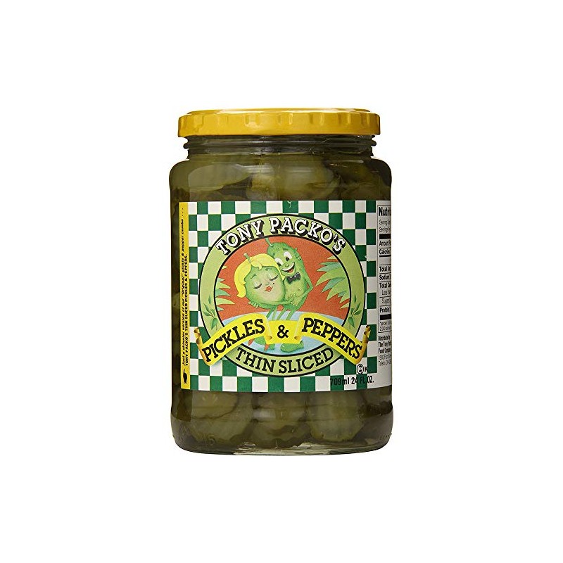 Tony Packo's Thin Sliced Pickles and Peppers, 24 Ounce Jar