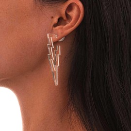 Jugielu Vintage Acrylic Lightning Bolt Earrings Hollow Lightning Dangle Earrings Risen Thunder Bolt Drop Earring Transparent Thunder Statement Studs Jewelry for Women