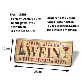 Blechschild For Wine Connoisseurs - Metal Sign with Funny Saying for Wine Lovers - Gift Idea for Wine Lovers - Decoration for Wine Cellar, Wine Bar, Wine Arbour, Winery, Wine Bar, Kitchen - 28 x 12 cm