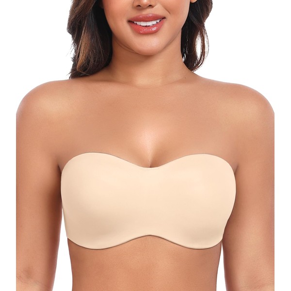 DotVol Seamless Bandeau Unlined Underwire for Large Bust Women's Minimizer