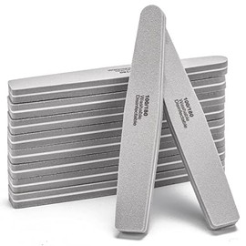 Bloques pulidores de uñas, 10 unidades, lima de uñas profesional de doble cara, grano 100/180 para uñas acrílicas/naturales, color gris