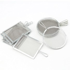 2Pcs Stainless Steel Ceramic Glaze Filter Mesh Glaze Mud Glaze Mud Strainer Sieves Pottery Tool for Clay Pottery Art Supplies, Round and Rectangle
