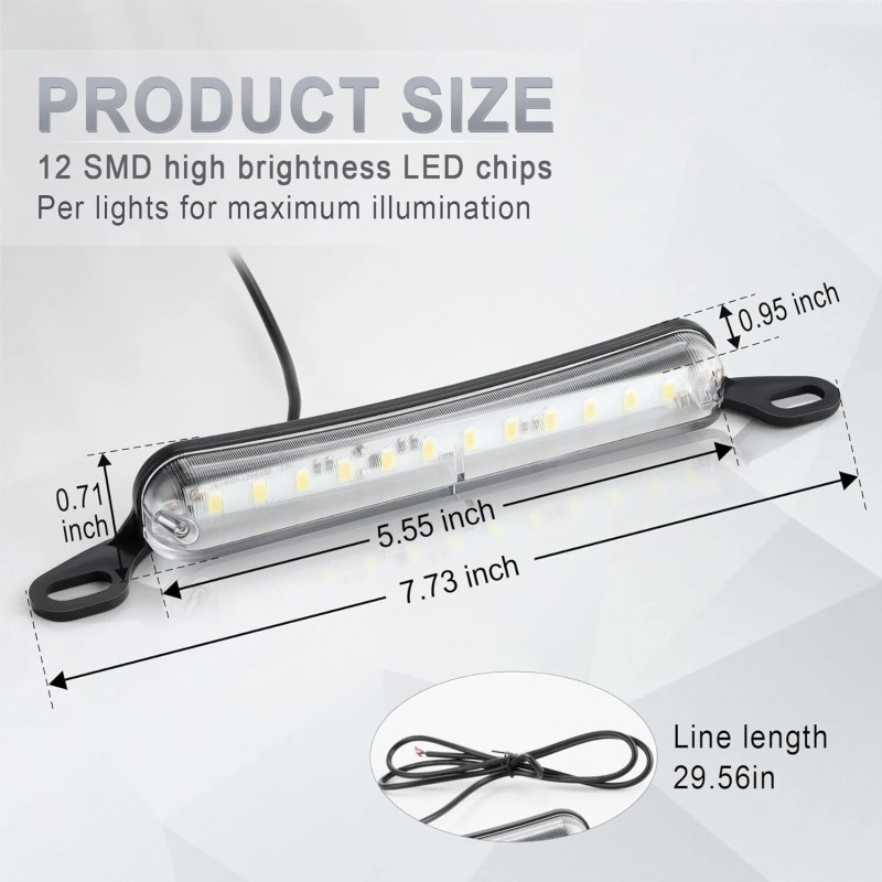 EVOTECH Xenon White License Plate Light Extremely Bright LED Assembly