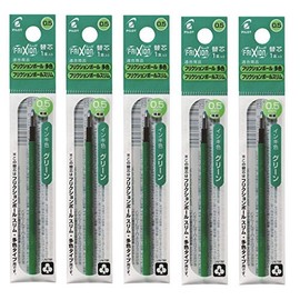 Pilot FriXion Ball Slim Multicolor Refill, 0.5mm, 5 Refills, Green LFBTRF12EF-G x 5, Pack of 5
