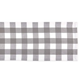 DII CAMZ11457 Gray & White Buffalo Check Woven Table Runner, 14X72