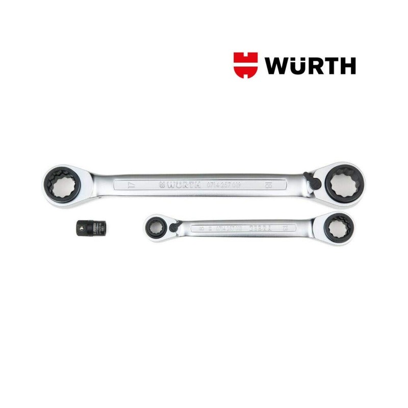 Würth RATDPRGSHSL Ratchet Double Ring Spanner Set of 3 (8-19