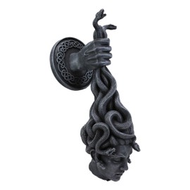 Ebros Gift Ebros Greek Mythology Severed Head of Goddess Medusa with Snake Hairs Hanging from Perseus Hand Wall Decor Plaque Statue 12.25" Tall Cursed Gorgon Sisters Gothic Gargoyle Thought Provoking Accent