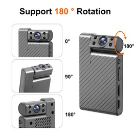 KANUIMA Mini Wireless Camera HD 180° Rotating Cameras Smallest WiFi Security Camara, Portable Nanny Cam Night Vision Tiny Rotatable Cams for Home Room Office Indoor Outdoor (Silver)