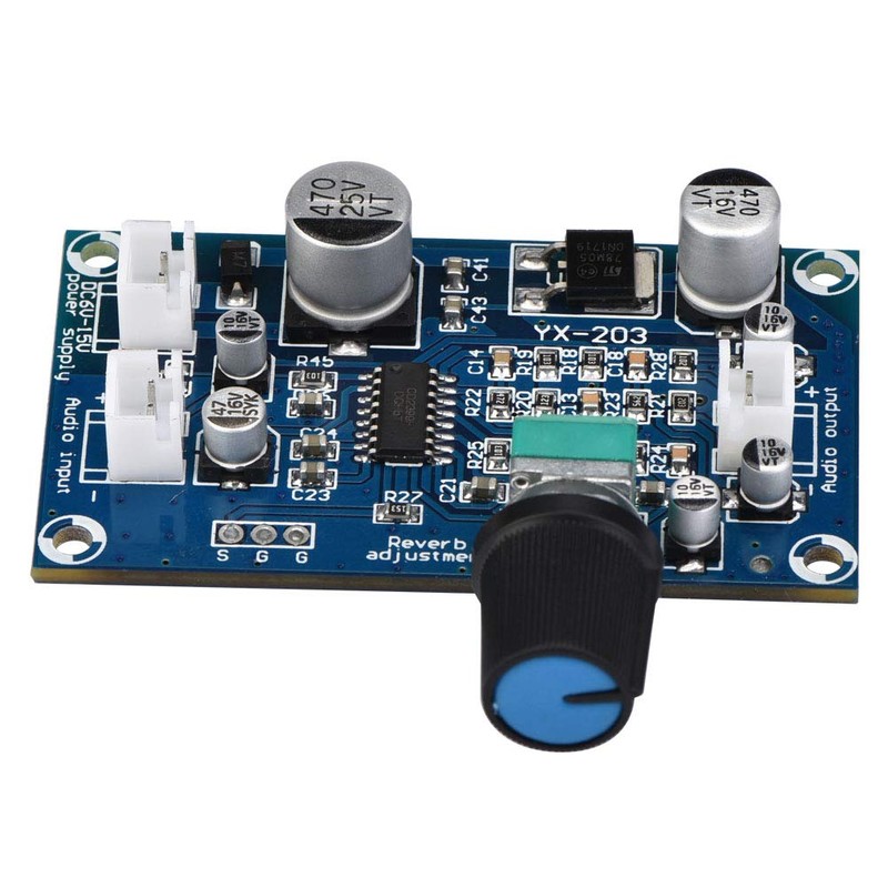 Microphone Reverberation Card, PT2399 Microphone Amplifier Board, DC6-15V Single Channel