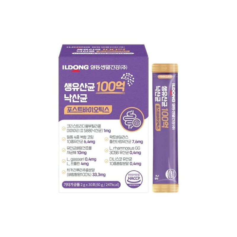 일동생활건강 생유산균 100억 낙산균 포스트바이오틱스 2g x 30포 1박스 Ildong