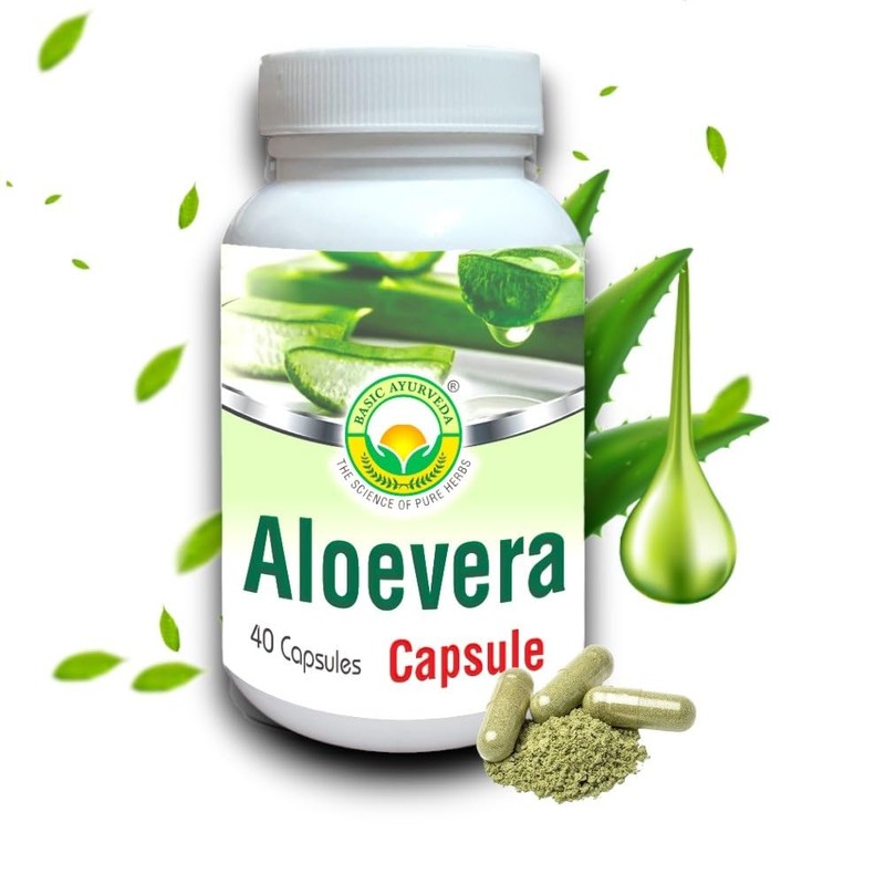 BASIC AYURVEDA Aloe Vera Capsules - 460 MG | Support