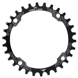 equlup Chainring, 104BCD Single Speed Chainring Aluminium Alloy 30T Chainring Crank Spare Parts Bicycle Equipment for Mountain Bike (Black)