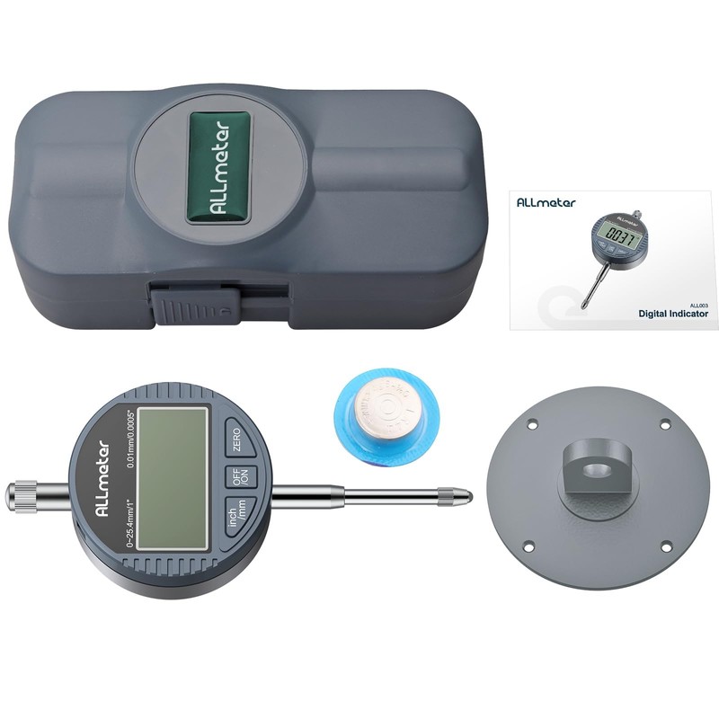 ALLmeter Digital Dial Indicator with Large LCD Display,0-1" (0-25.4mm) Range,