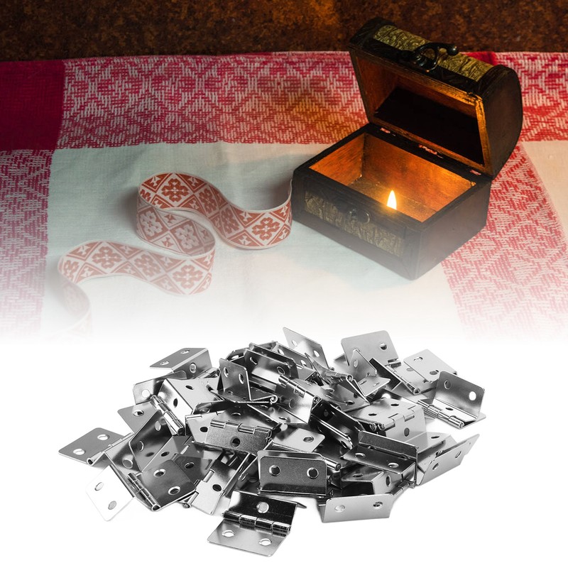 50pcs Hinges Appearance Electroplating Durable Iron Material Wooden Boxes Repairing