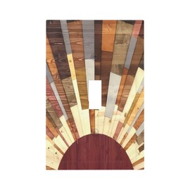 Rustic Boho Sun Light Switch Cover Decorative 1 Gang Single Toggle Cover Wall Plate Mid Size Faceplate 5" x 3" Switch Plate Cover for Electrical Kitchen Home Bedroom Bathroom