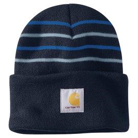 Carhartt Men's Knit Stripe Beanie, Navy