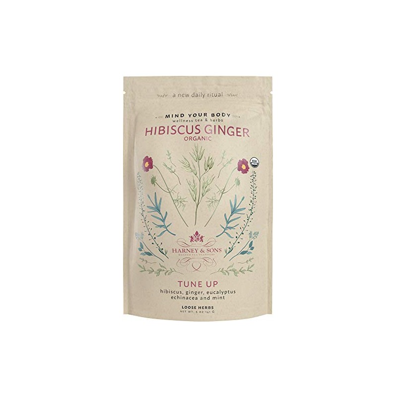 Harney & Sons Organic Hibiscus Ginger Tune-Up Wellness Blend, with