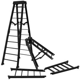 Figures Toy Company Set of 2 Large 10 Inch Breakable Black Ladders for WWE & AEW Wrestling Figures