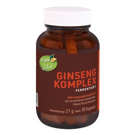 KOPP Vital® Ginsengkomplex fermentiert Kapseln 21 g 30 Kapseln - 4 Ginsengsorten als Extrakte nicht nur Pulver - Panax Ginsenosiden Eleutheroside Flavonoiden zusätzlich Vitamine B2 B6