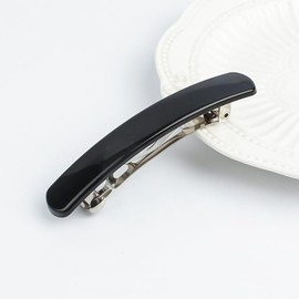 NAKANOYA Barrette, 2.6 inches (65 mm), Plastic Resin Hair Clip, Solid, Simple, Dull Color, Curve, Arch, Thinner, Square, Rectangle, Glossy, Glossy, Glossy, Medium, Medium, Medium Size, Lightweight,