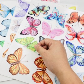 AOWDIAO Watercolor Butterfly Peel and Stick Wall Decals for Girls Bedroom Nursery Room Decor