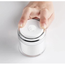 Wresty 2 Pack Airless Cosmetic Container Empty Acrylic Air Pump Jars Travel Vacuum Bottle Airless Cream Lotion Sample Containers Makeup Packing Pump Bottle Jar (50g/1.7oz)