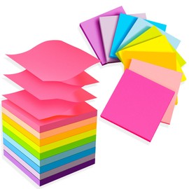 (18 Pads) Pop Up Sticky Notes 3x3 Refills, Strong Adhesive Memo Pad Bulk with 9 Bright Colors, Suitable for Home, Office, School, Clean Removal