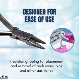 Orthodontic Flat Nose Pliers Made of Stainless Steel for Professional Dentists to Hold, Bend, Contour & Shape Oral Braces Multifunction Dental Instrument