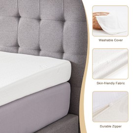 Lazyzizi Wedge Mattress Elevator 5-Inch Inclined Mattress Topper for Acid Reflux, GERD, Neck & Back Pain, Snoring, Under Bed Wedge Mattress with Washable Cover & Non-Slip Bottom for Bedroom, Full