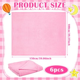 SmoothNovelty 12 Pieces Sleepover Party Supplies for Girls Include Soft Throw Blankets Air Mattress Sheet Pad Covers for Girls Spa Sleepover Slumber Birthday Party Favors (White and Pink)